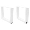 Pés para mesa de centro em V 2 peças Branco 50x(30-31.3) cm Aço 1