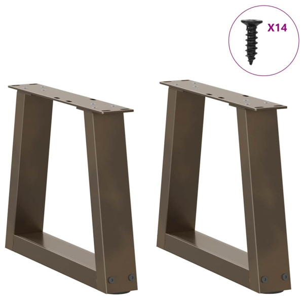 Patas para mesa de comedor en forma de V 2 uds acero natural M 3