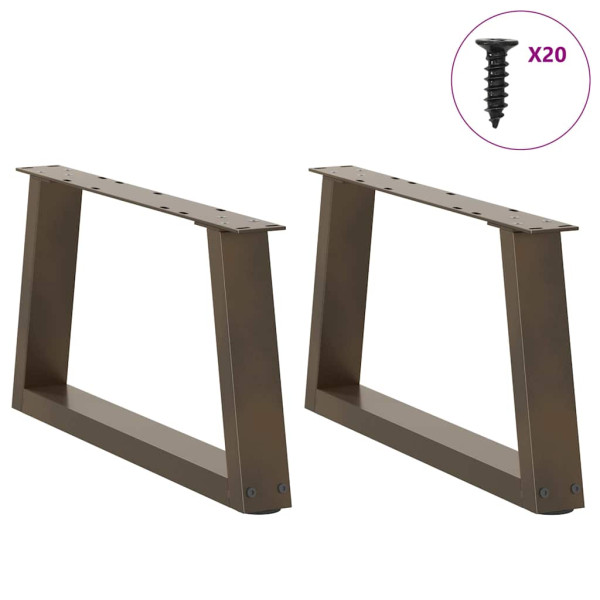 Patas para mesa de comedor en forma de V 2 uds acero natural M 3