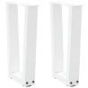 Patas para mesa de comedor en forma de V 2 uds blanco acero 1