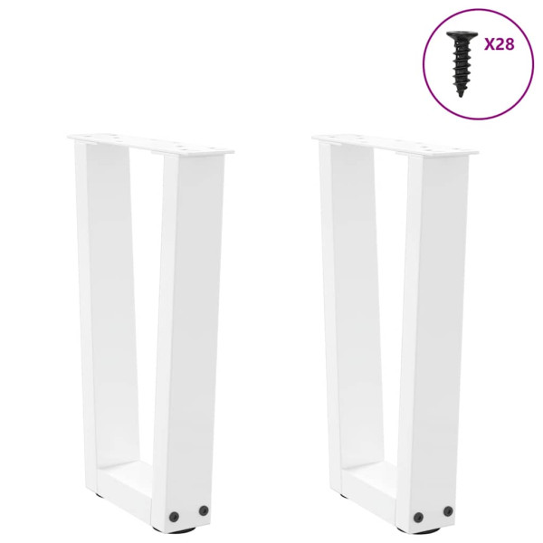Pés para mesa de centro em V 2 peças Branco 28x(42-43.3) cm Aço M 3