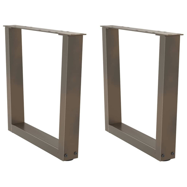 Patas para mesa de comedor forma de V 2 uds acero natural acero D
