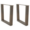 Patas para mesa de comedor forma de V 2 uds acero natural acero 1