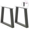 Patas para mesa de comedor en forma de V 2 uds antracita acero 3