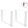 Pés para mesa de centro em V 2 peças Branco 70x(42-43.3) cm Aço 4