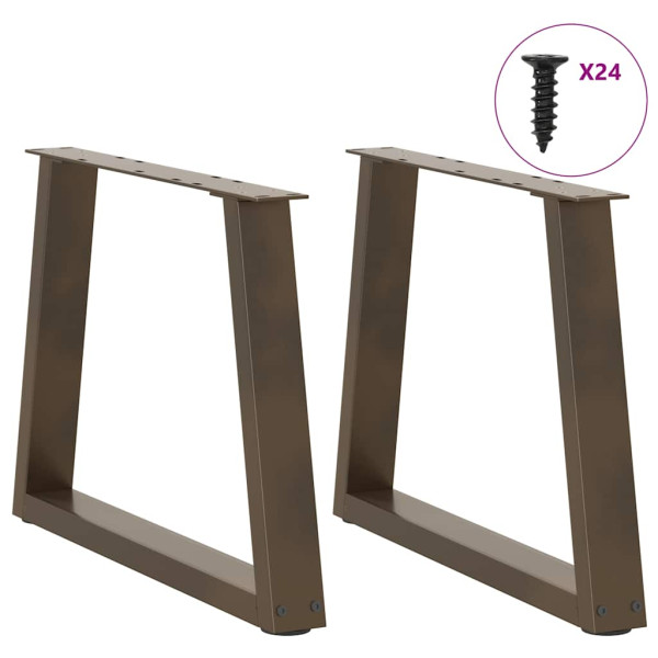 Pés para mesa de centro em formato de V. 2 peças. aço natural. 70x(42-43.3) cm. aço M 3