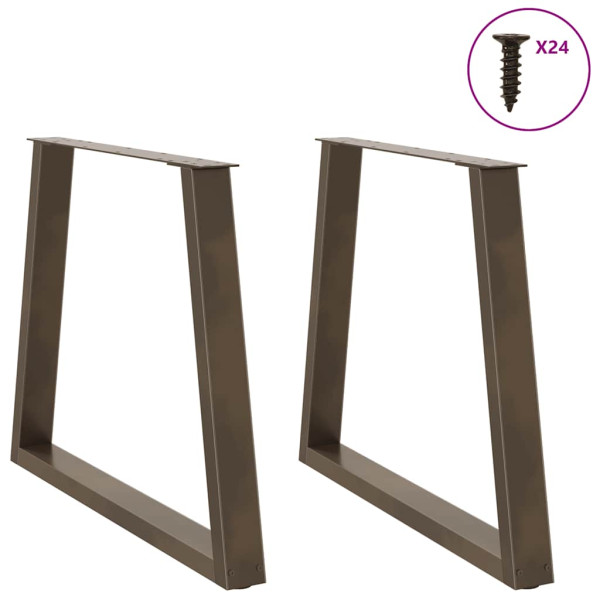 Pés para mesa de jantar em formato de V. 2 peças. aço natural. 70x(72-73.3) cm. aço M 3