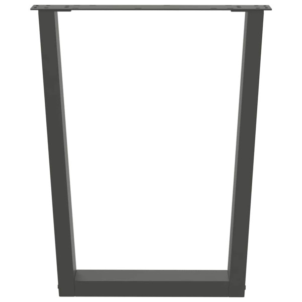 Pés para mesa de jantar em V. 2 peças. antracite. 60x(72-73.3) cm. aço M 3