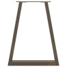 Pés para mesa de jantar em formato de V. 2 peças. aço natural. 60x(72-73.3) cm. aço 5