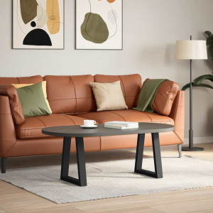 Pés para mesa de centro em V. 2 peças. preto. 38x(42-43.3) cm. aço H