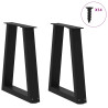 Patas para mesa de comedor en forma de V 2 uds acero negro 3