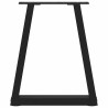 Patas para mesa de comedor en forma de V 2 uds acero negro 5