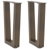 Pés para mesa de centro em formato de V. 2 peças. aço natural. 28x(42-43.3) cm. aço 1