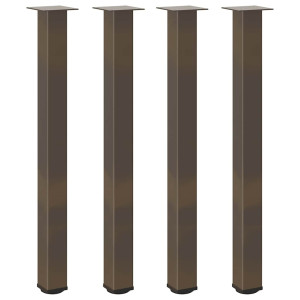 Patas para mesa de centro 4 uds acero acero natural 100-102 cm H
