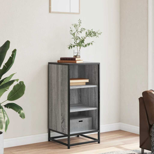 Aparador madera ingeniería y metal gris Sonoma 35.5x35x76 cm M 3