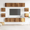 Muebles de TV de pared 8 uds. madera vieja madera de ingeniería 3