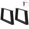Pés para mesa de centro em V 2 peças preto 50x(30-31.3) cm aço 3