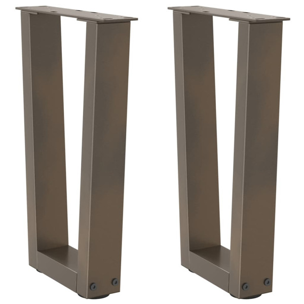 Patas para mesa de comedor forma de V 2 uds acero natural acero D