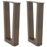 Pés para mesa de centro em formato de V. 2 peças. aço natural. 38 x (42-43.3) cm. aço 1