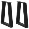 Patas para mesa de comedor en forma de V 2 uds acero negro 1