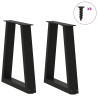 Patas para mesa de comedor en forma de V 2 uds acero negro 3