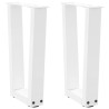 Pés para mesa de centro em V 2 peças Branco 38x(42-43.3) cm Aço 1