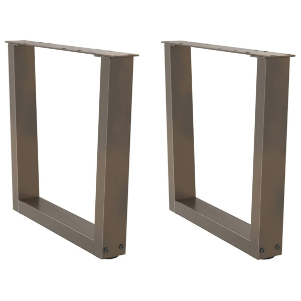 Patas para mesa de comedor forma de V 2 uds acero natural acero D