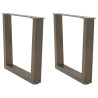 Pés para mesa de centro em formato de V. 2 peças. aço natural. 50x(42-43.3) cm. aço 1