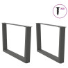 Patas para mesa de comedor en forma de V 2 uds antracita acero 4