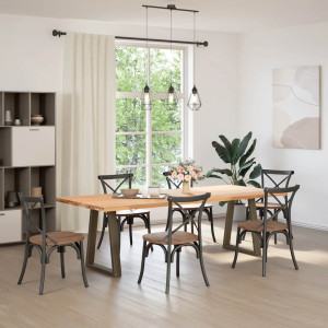 Pés para mesa de jantar em formato de V. 2 peças. aço natural. 50x(72-73.3) cm. aço H