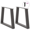 Patas para mesa de comedor en forma de V 2 uds antracita acero 3