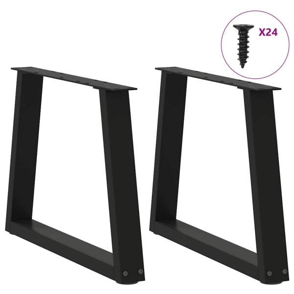 Patas para mesa de comedor forma V 2 uds negro 70x(42-43.3) cm M 3
