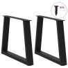 Pés para mesa de centro em V 2 peças preto 70x(42-43.3) cm aço 3