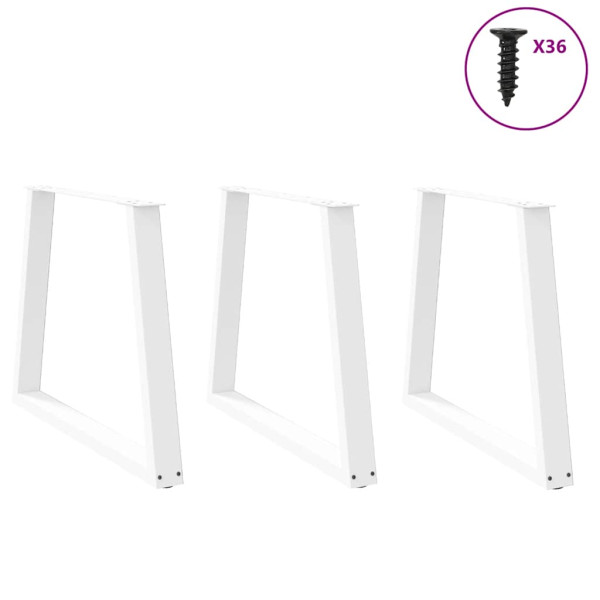 Pernas para mesa de jantar em V 3 peças. branco. 80x(72-73.3) cm. aço M 3