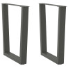 Pés para mesa de jantar em V. 2 peças. antracite. 70x(72-73.3) cm. aço 1