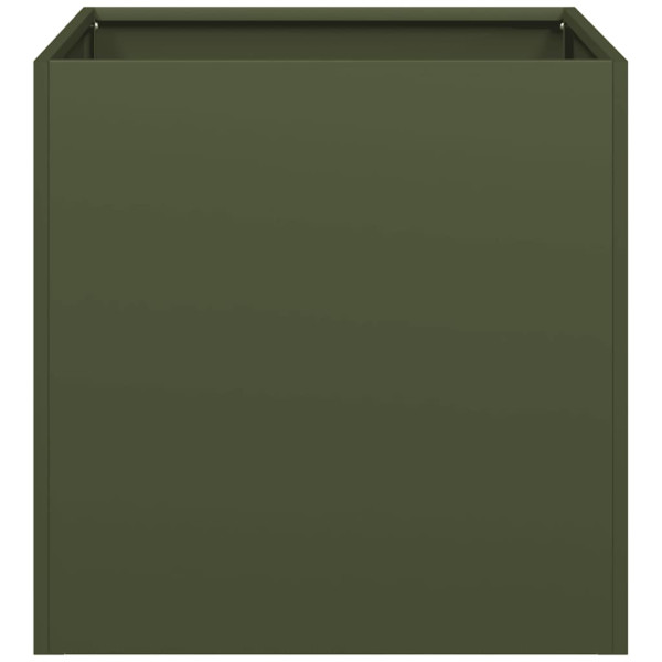 Jardinera de acero laminado en frío verde oliva 40x40x40 cm M 4
