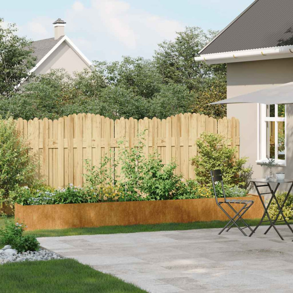 Floreira enferrujada 360x40x40 cm aço resistente M 3