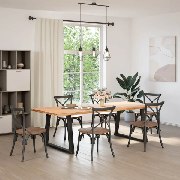 Patas mesa comedor forma V 2uds acero negro 100x(72-73.3) cm M 2