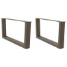 Pés para mesa de centro em formato de V. 2 peças. aço natural. 70x(30-31.3) cm. aço 1