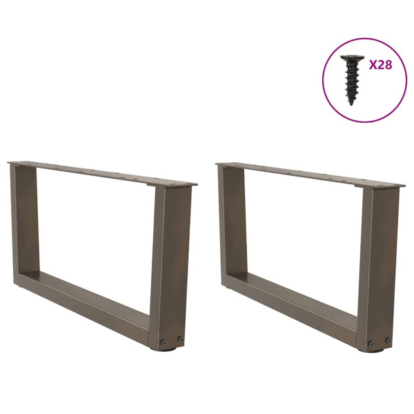 Pés para mesa de centro em formato de V. 2 peças. aço natural. 70x(30-31.3) cm. aço M 3