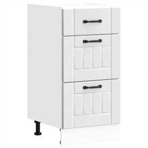 Mueble bajo de cocina Lucca madera de ingeniería blanca H