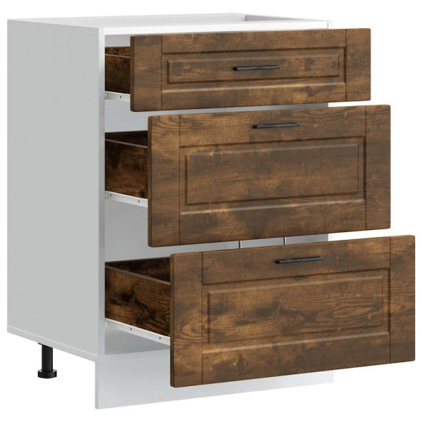 Mueble bajo de cocina porto roble ahumado madera reconstituida M 5