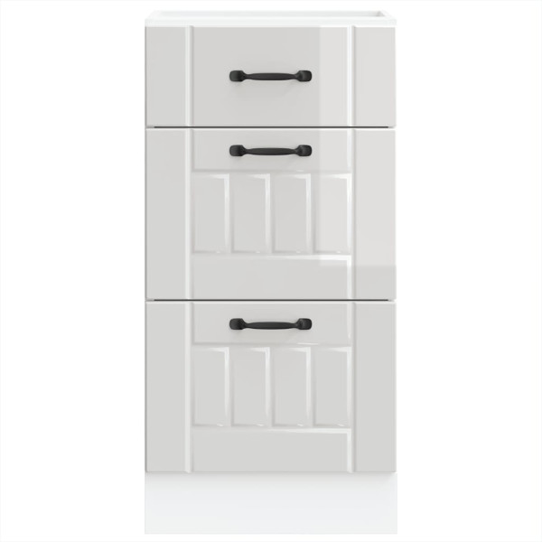 Mueble bajo de cocina Lucca blanca de alto brillo M 4