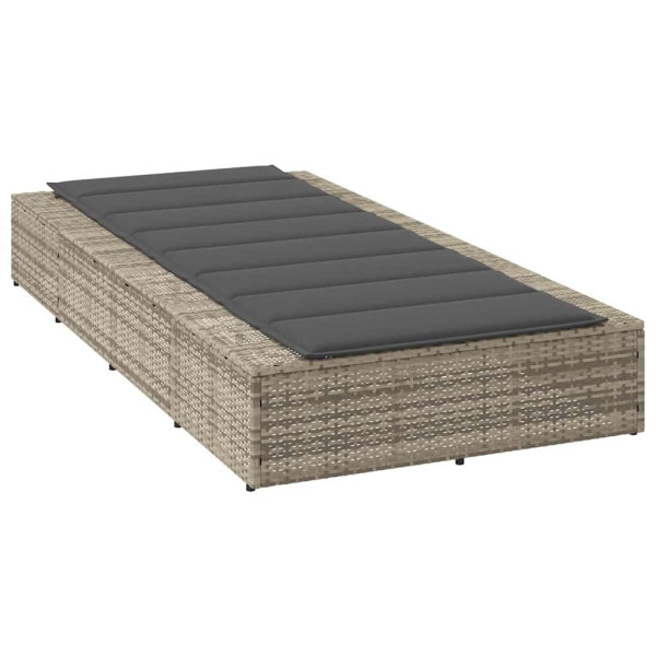 Tumbona con cojín flotante ratán sintético gris M 5