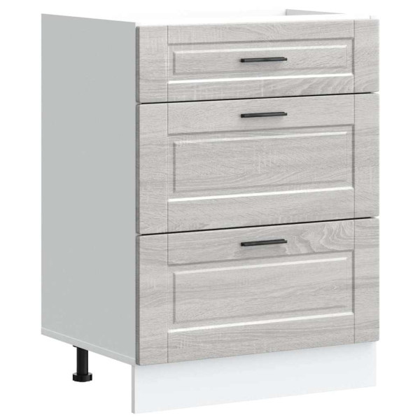 Mueble bajo de cocina porto gris sonoma madera reconstituida M 5