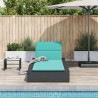 Tumbona con cojín flotante ratán sintético negro 3