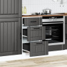 Mueble bajo de cocina Lucca madera ingeniería negra 3