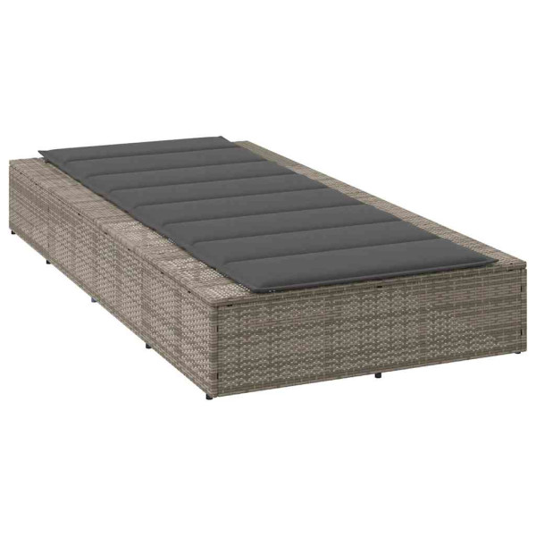 Espreguiçadeira com almofada flutuante vime PE cinza M 5