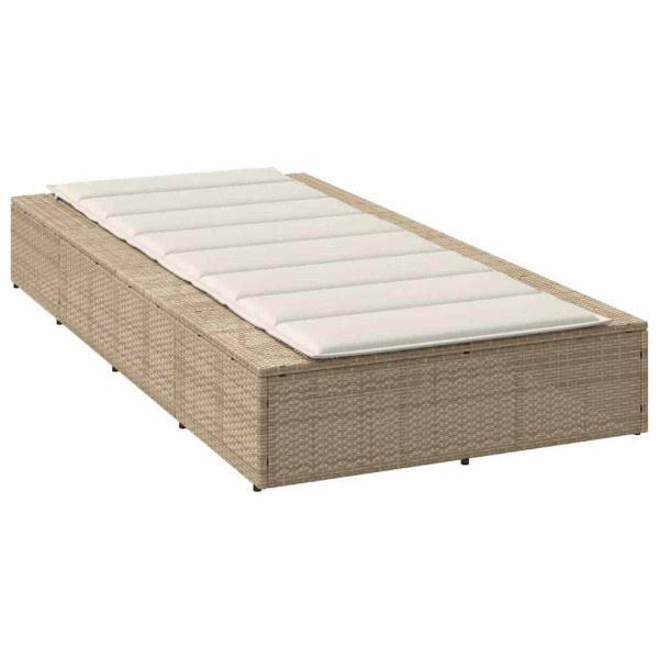Tumbona con cojín flotante ratán sintético beige M 5