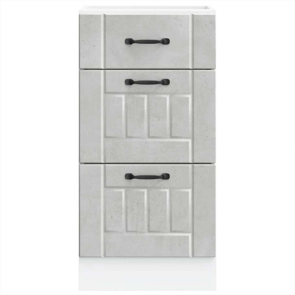 Mueble bajo de cocina Lucca madera contrachapada gris cemento M 4